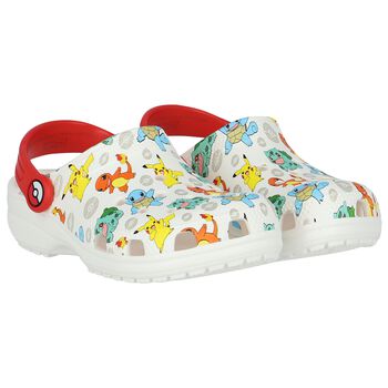 White Pokemon Classic Clog Sandals