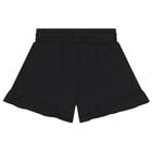 Girls Black Teddy Bear Logo Shorts Set, 1, hi-res