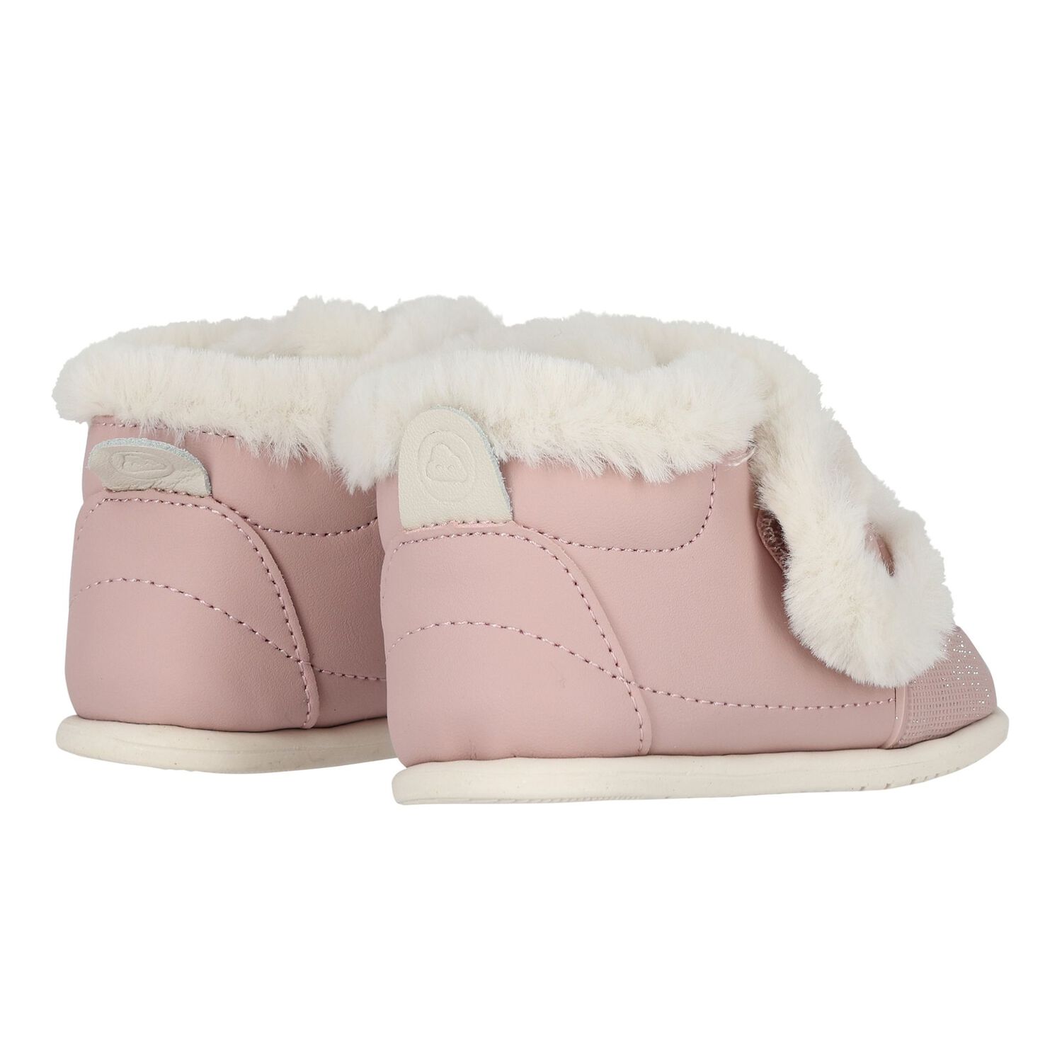 Baby Girls Pink Fur Faux Trainers, 1, hi-res