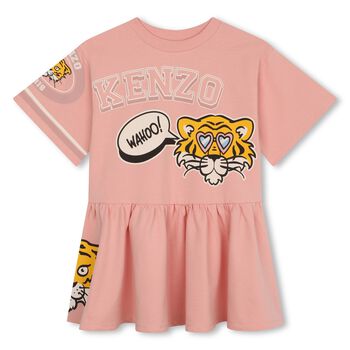 Girls Pink Tiger Logo Dress