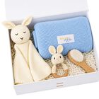 Ivory & Blue Baby Blanket & Bunny Comforter Gift Set, 2, hi-res