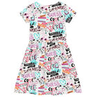 Girls White Logo Dress, 2, hi-res