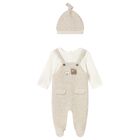 Ivory & Beige Babygrow Set, 1, hi-res