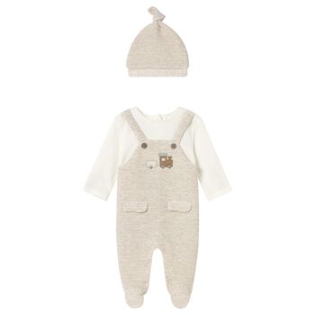 Ivory & Beige Babygrow Set