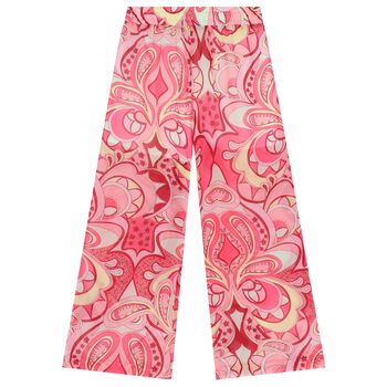 Girls Pink Abstract Trousers