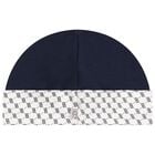 Baby Boys Navy Blue & White Logo Hat, 2, hi-res
