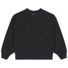 Boys Black Logo Sweatshirt, 1, hi-res