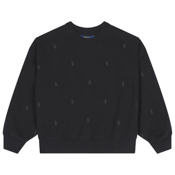 Ralph Lauren Boys Black Logo Sweatshirt, 1 Boys Black Logo Sweatshirt