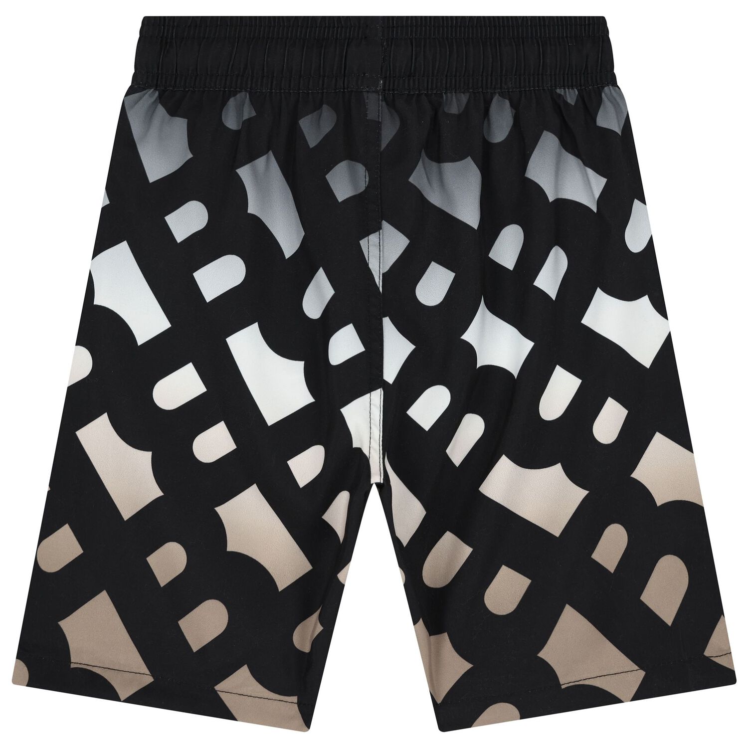 Boys Black, White & Beige Logo Swim Shorts, 1, hi-res image number null