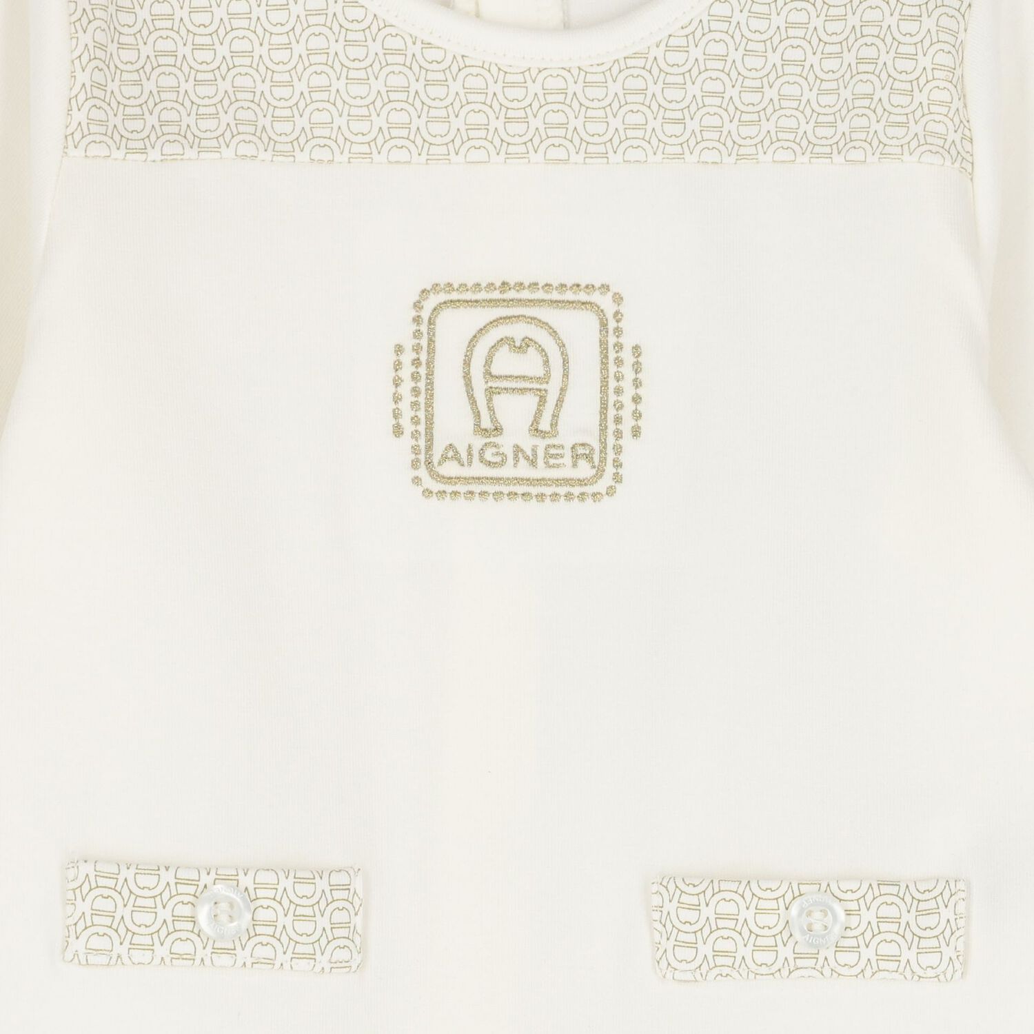 Ivory & Gold Logo Babygrow Gift Set , 1, hi-res