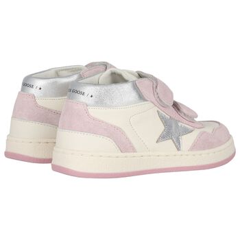 Younger Girls Pink & Ivory Trainers