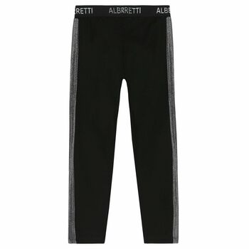 Girls Black Logo Leggings