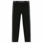 Girls Black Logo Leggings, 1, hi-res