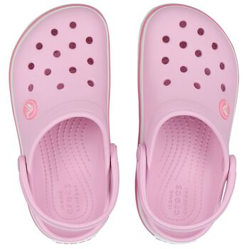 Girls Pink Crocband Clog Sandals