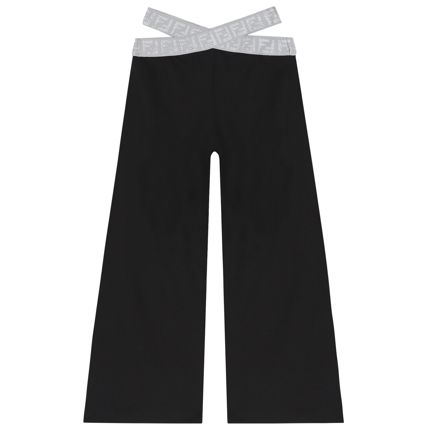 Girls Black & Grey Logo Trousers, 1, hi-res