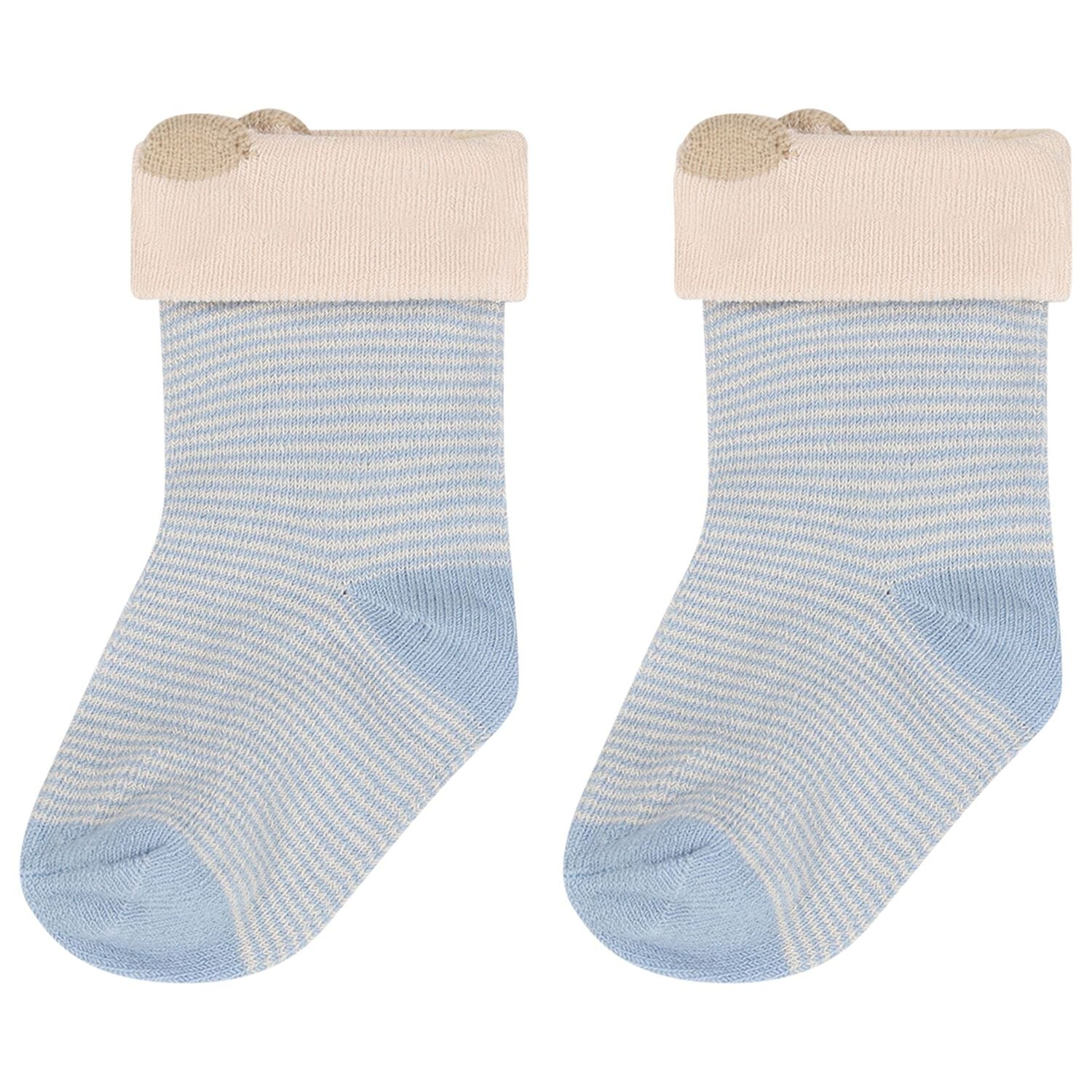 Baby Boys Blue & Ivory Socks ( 4 Pack ), 2, hi-res