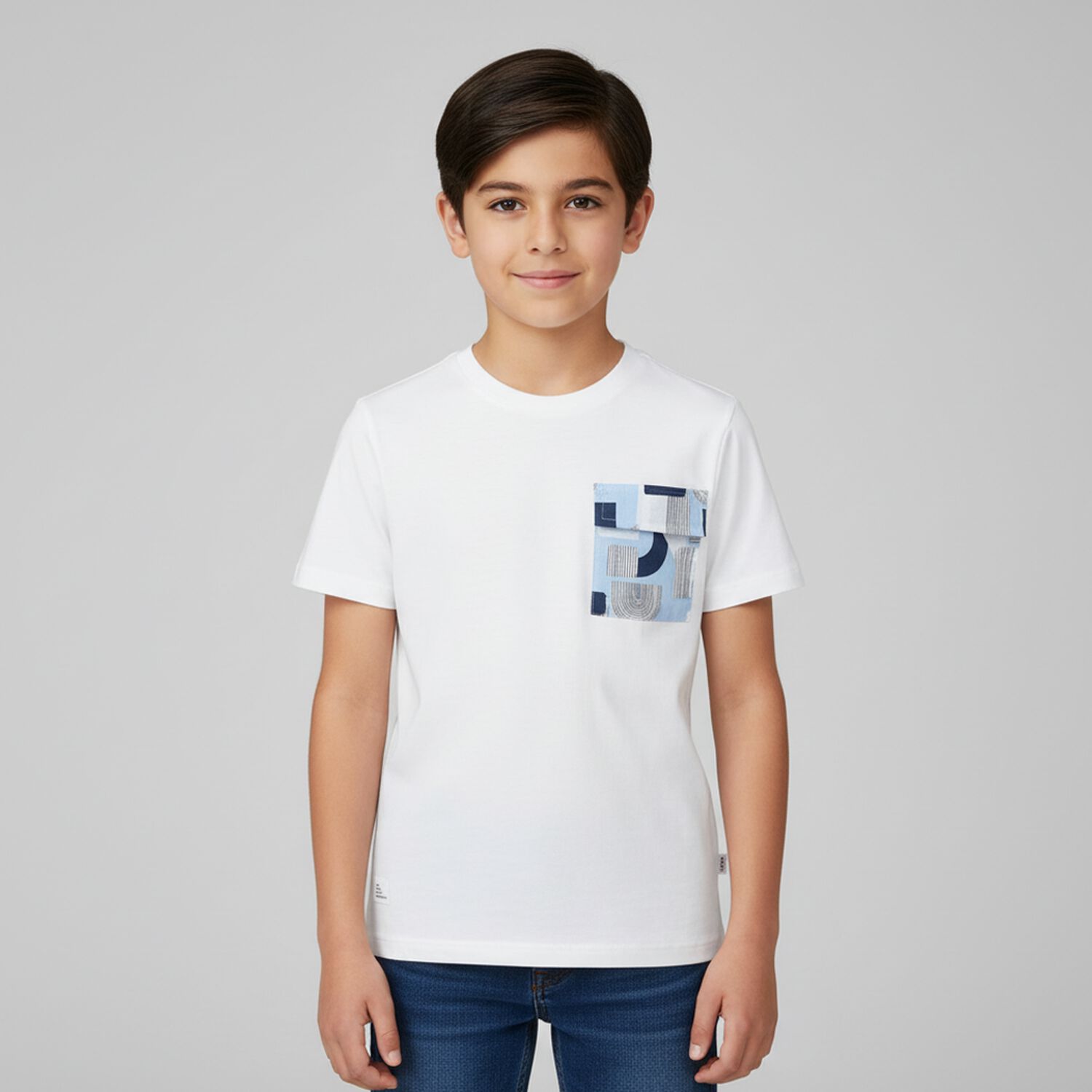 Boys White T-Shirt, 2, hi-res