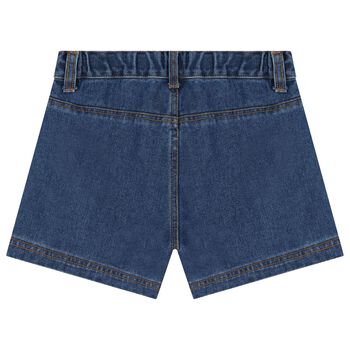 Girls Blue Denim Heart Shorts