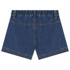 Girls Blue Denim Heart Shorts, 1, hi-res