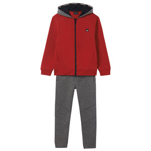 Boys Red & Grey Tracksuit