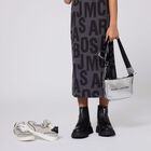 Girls Silver Faux Leather HandBag, 1, hi-res