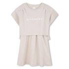Girls Ivory Logo Dress, 2, hi-res