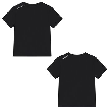 Boys Mini Me Black Logo T-Shirts ( 2 Pack )