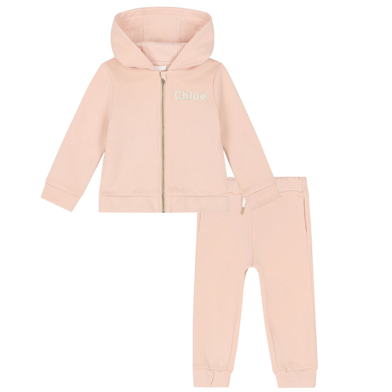 Younger Girls Pale Pink Tracksuit, 1, hi-res image number null