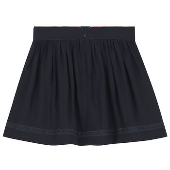 Girls Navy Logo Skirt