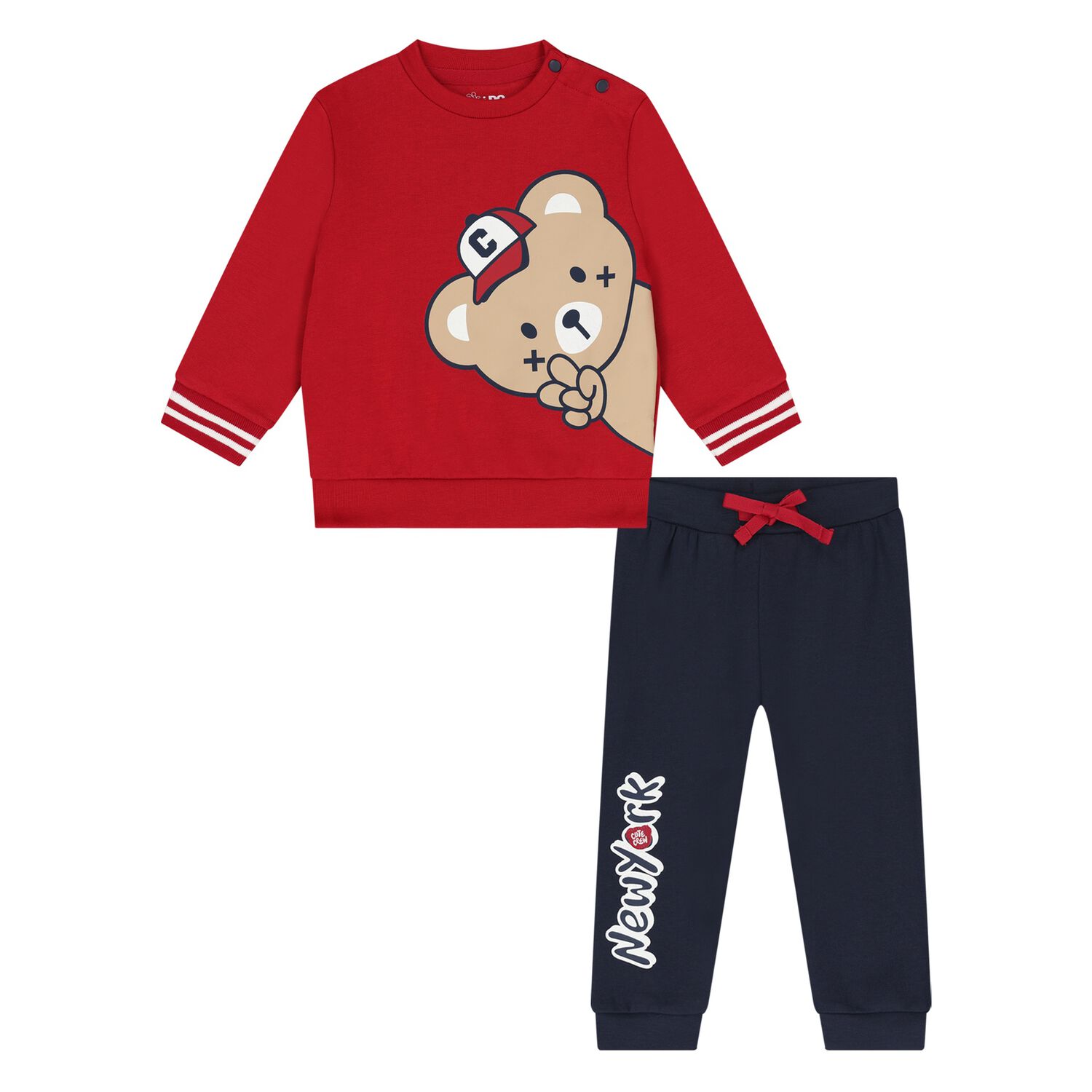 Younger Boys Red & Navy Blue Tracksuit, 2, hi-res image number null