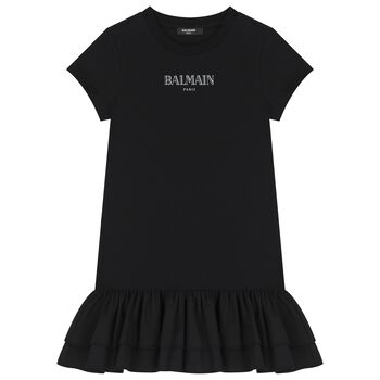 Girls Black Logo Dress 