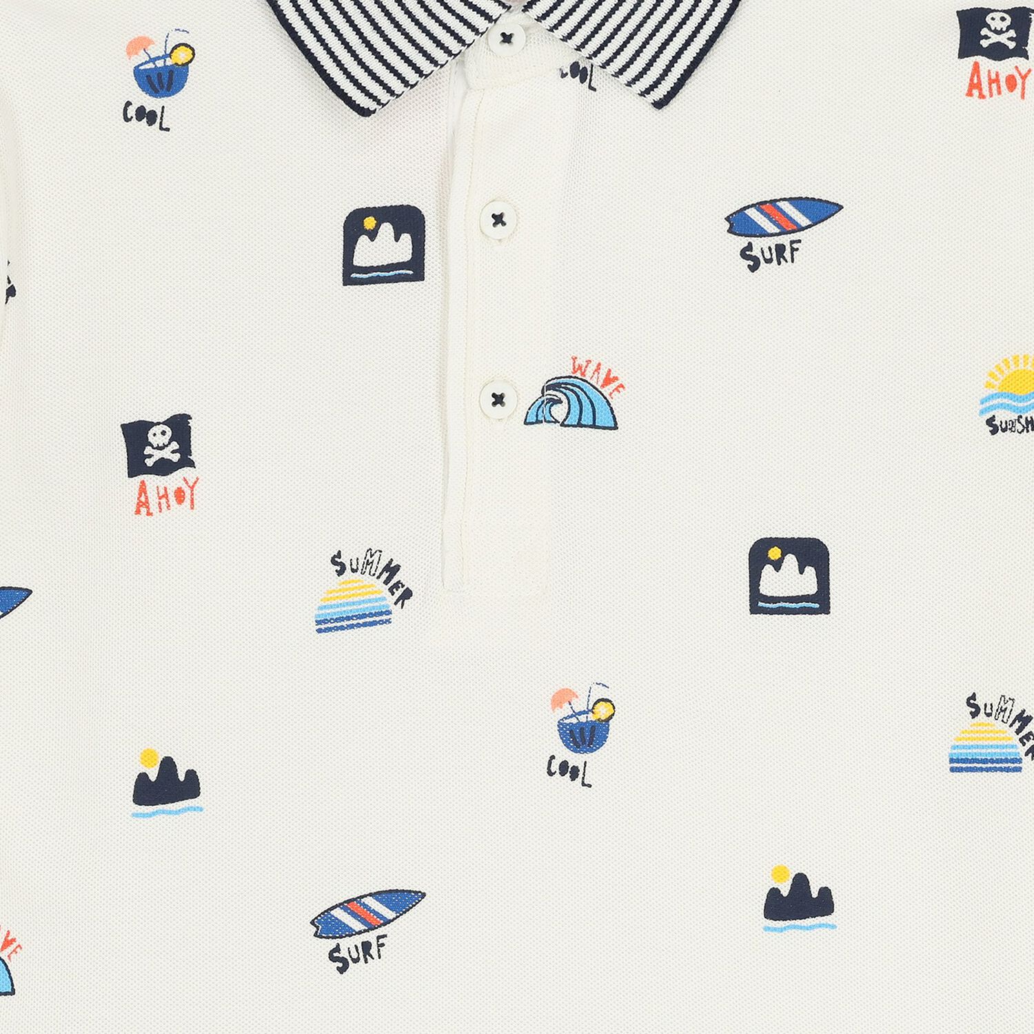 تيشيرت بولو مخطط باللون العاجي, 1, hi-res