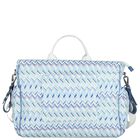 Blue & White Zig Zag Baby Changing Bag, 1, hi-res
