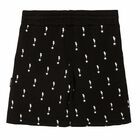Boys Black Printed Shorts, 1, hi-res