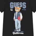 Boys Black Teddy Bear Logo T-Shirt, 4, hi-res