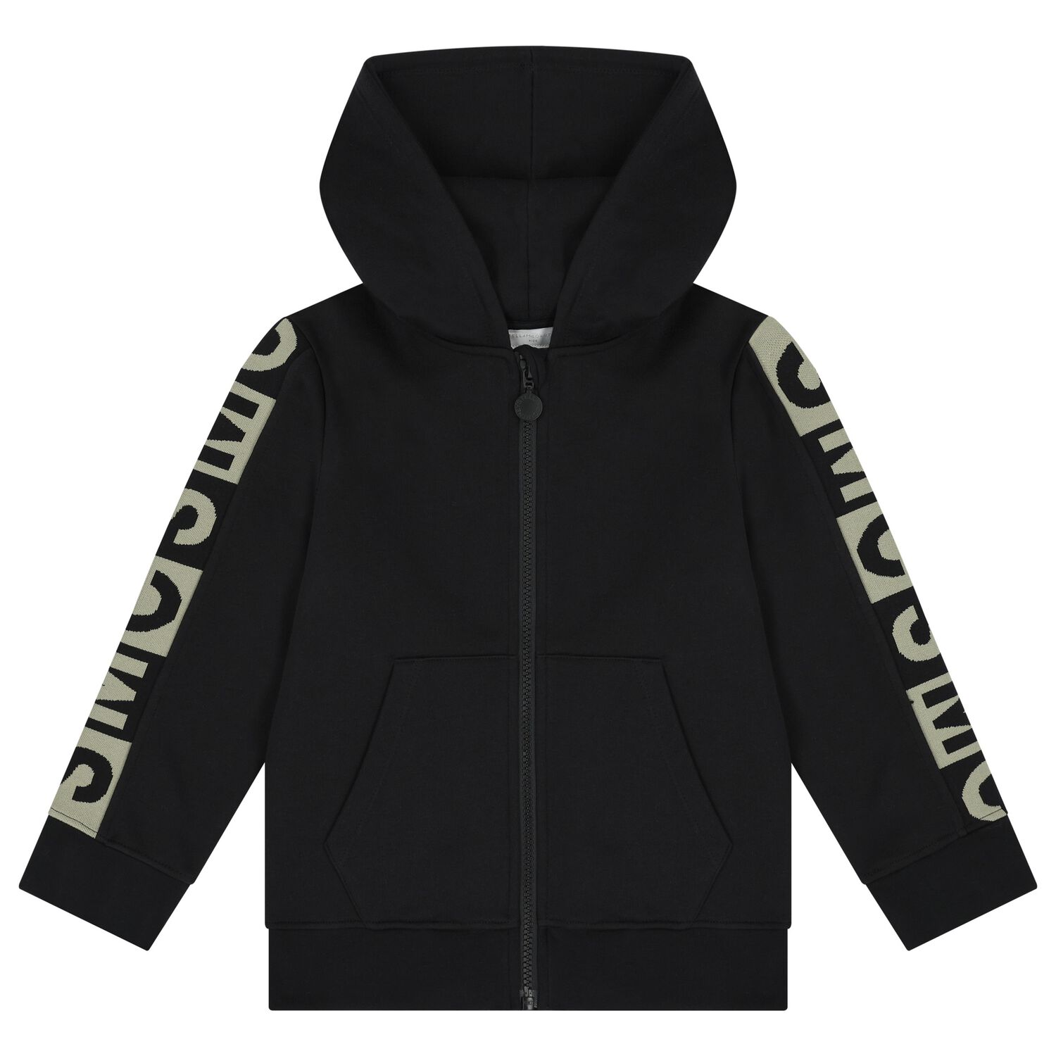 Boys Black Logo Hooded Zip Up Top, 1, hi-res image number null