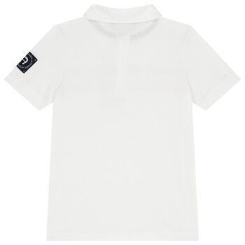 Boys White Logo Polo Shirt
