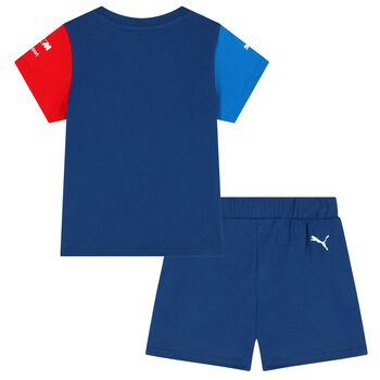 Boys Blue Logo Shorts Set