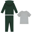 Baby Boys Green & Grey Logo Tracksuit, 1, hi-res