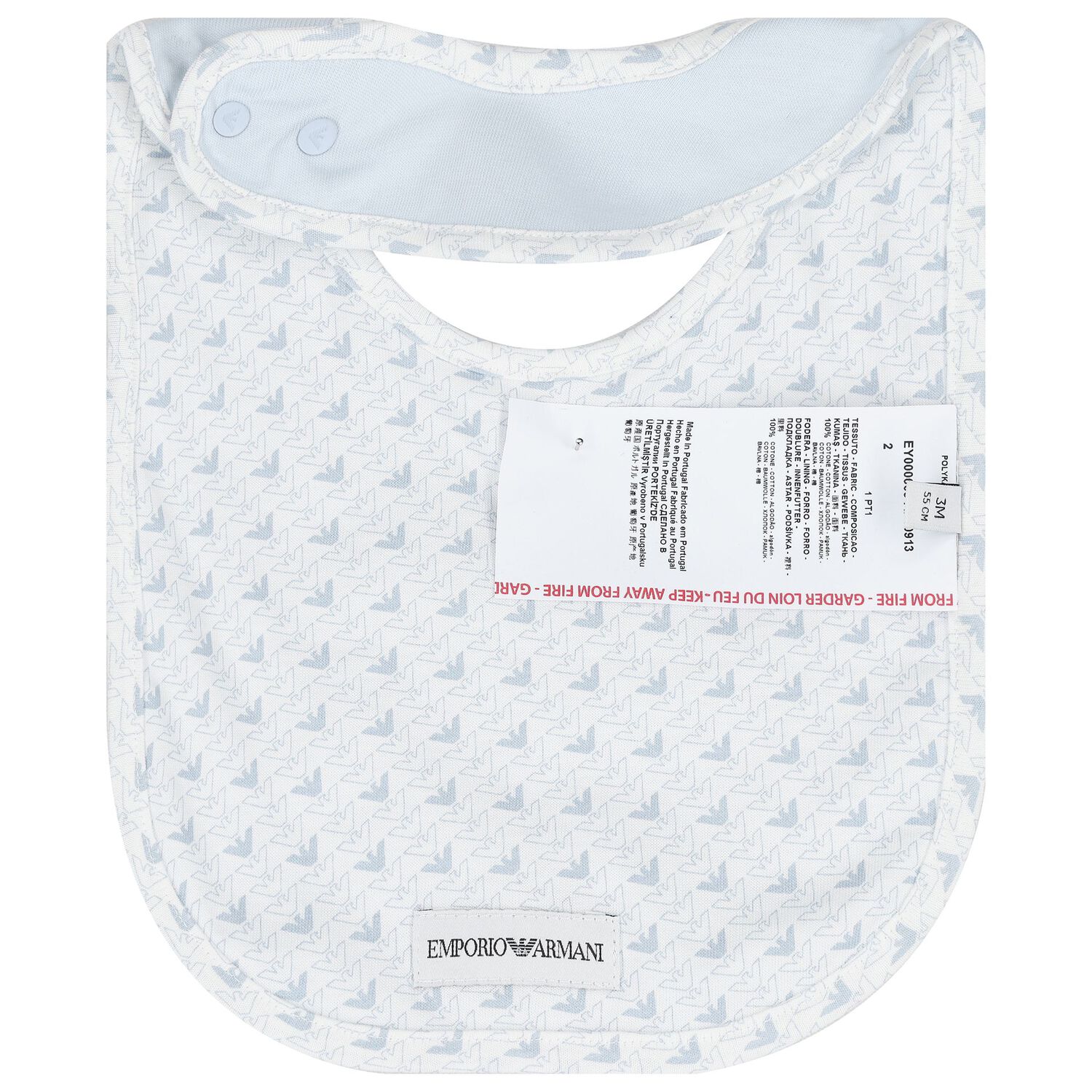 Baby Boys Blue & White Logo Babygrow Set, 3, hi-res