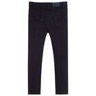 Girls Navy Blue Jersey Trousers, 1, hi-res
