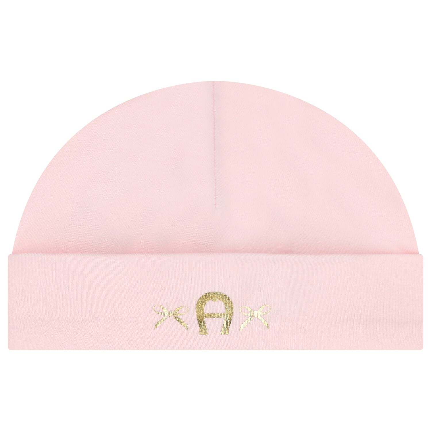 Baby Girls Pink & Gold Logo Hat, 2, hi-res