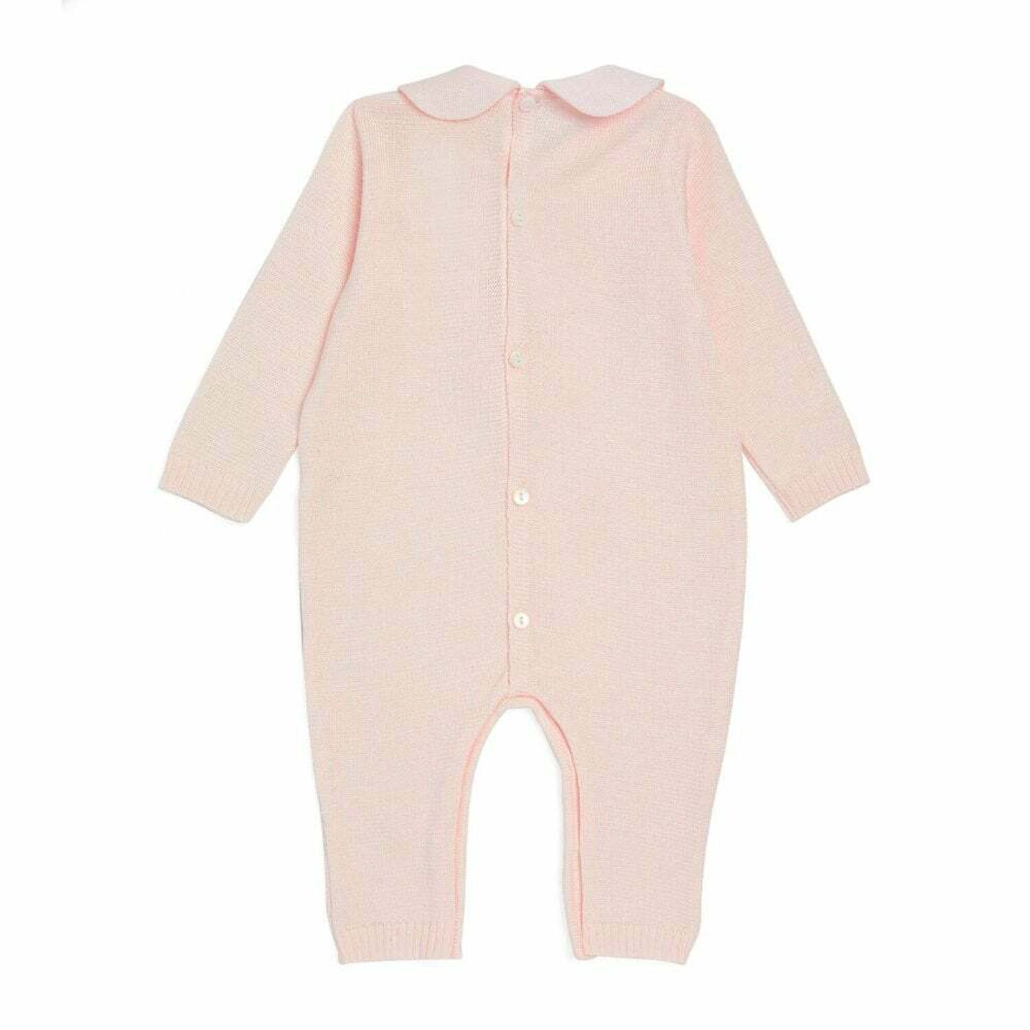 Baby Girls Pink Knit Babygrow, 1, hi-res image number null