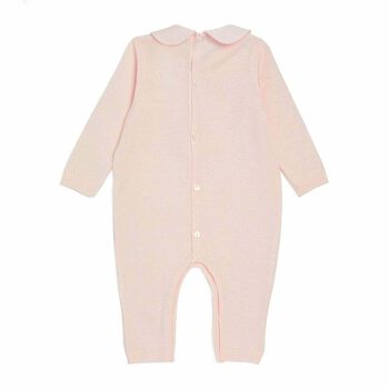 Baby Girls Pink Knit Babygrow