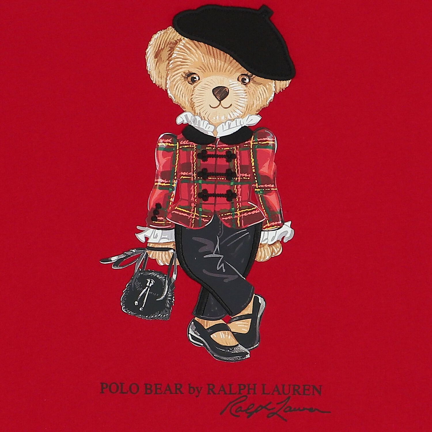 Girls Red Polo Bear T-Shirt, 1, hi-res image number null