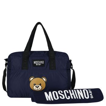 Navy Blue Teddy Bear Logo Baby Changing Bag