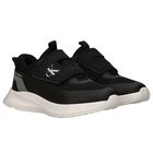 Black Mesh Logo Trainers, 1, hi-res