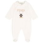 White & Beige Logo Babygrow Gift Set, 2, hi-res