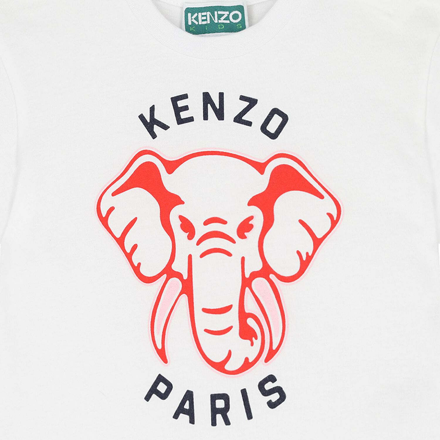 تيشيرت بنات بطبعه الفيل باللون الأبيض, 1, hi-res