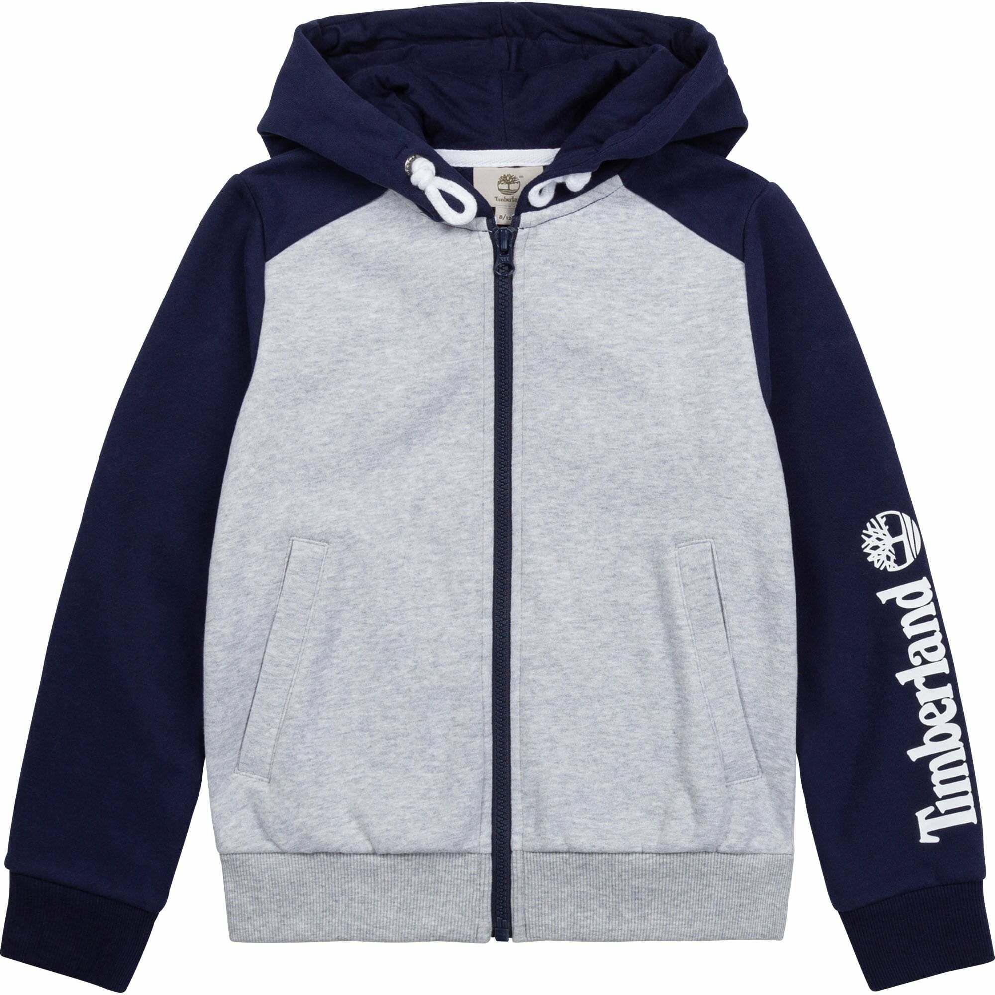 TIMBERLAND Boys Grey Navy Hooded Top Junior Couture Bahrain
